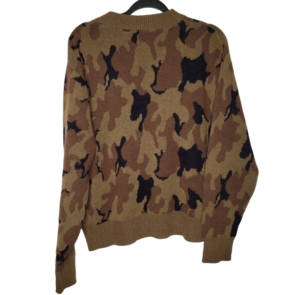 Vintage 80s Kolpin Acrylic Knit Camo Sweater in Brown Men's Size Medium - Picture 2 of 3